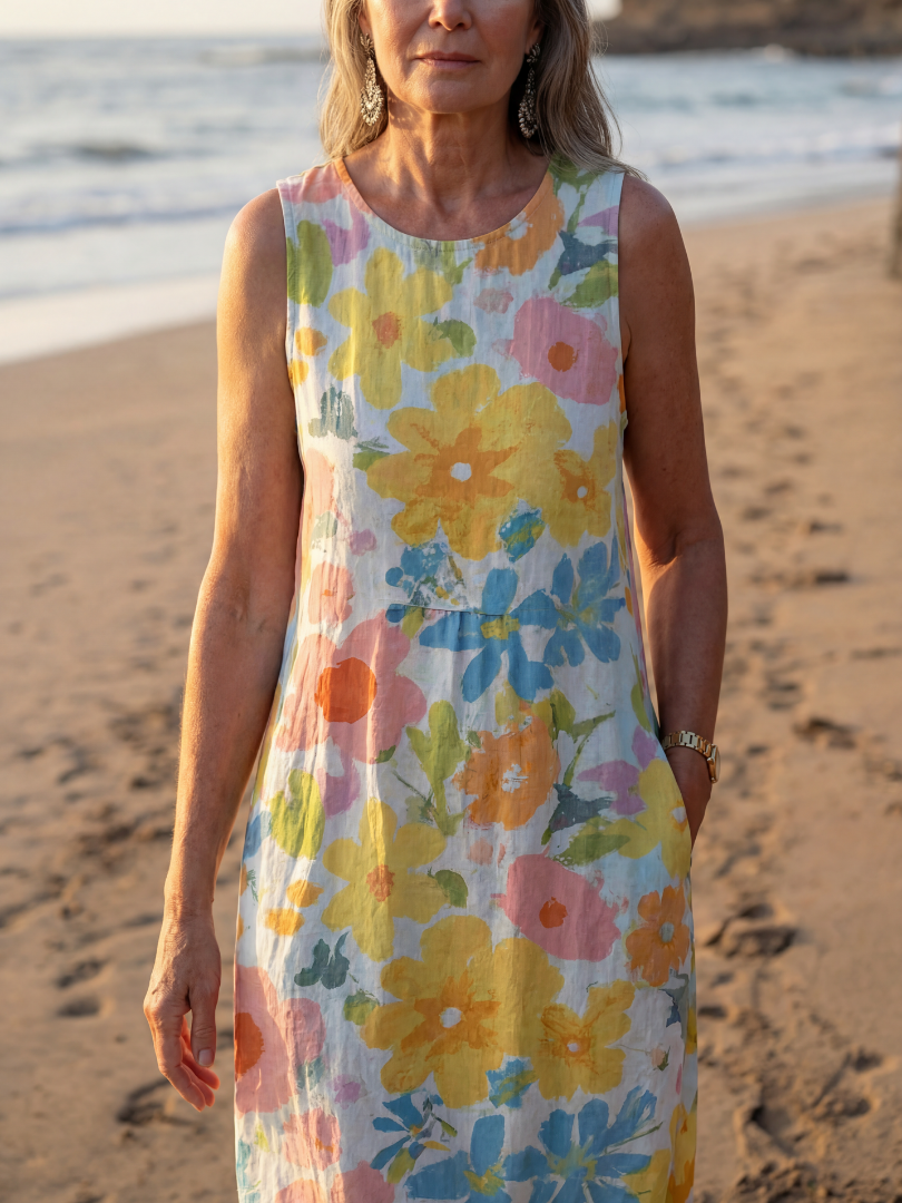 Talia | Coastal Texture Midi Dress