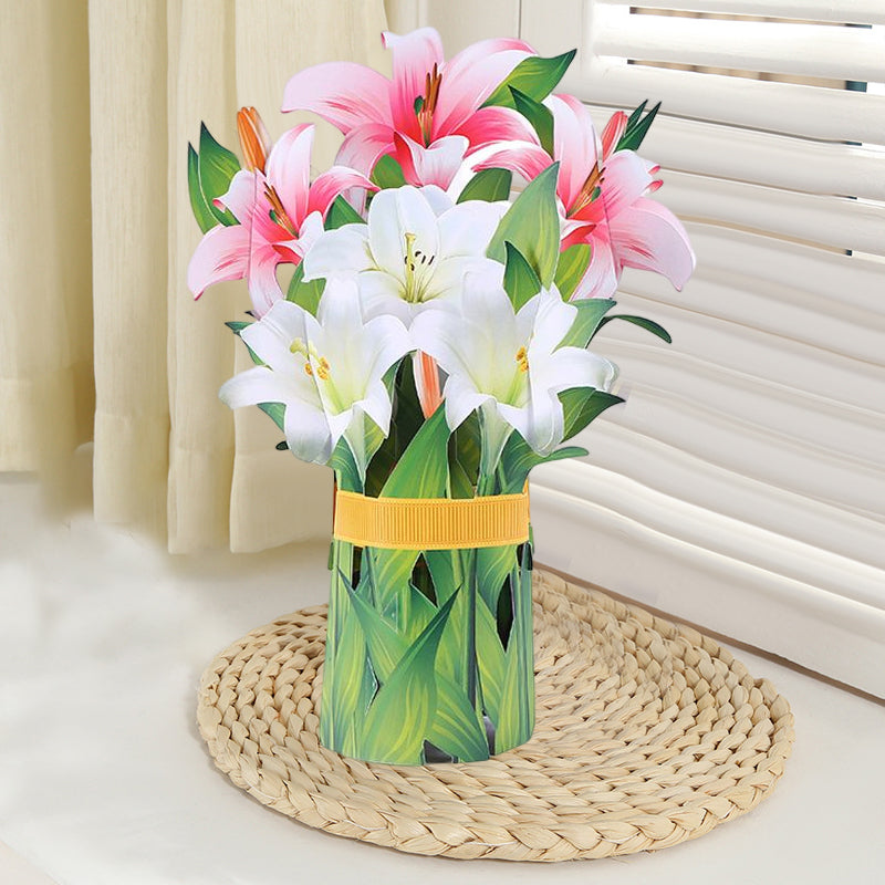 Pop Up Flower Bouquet with Greeting Card