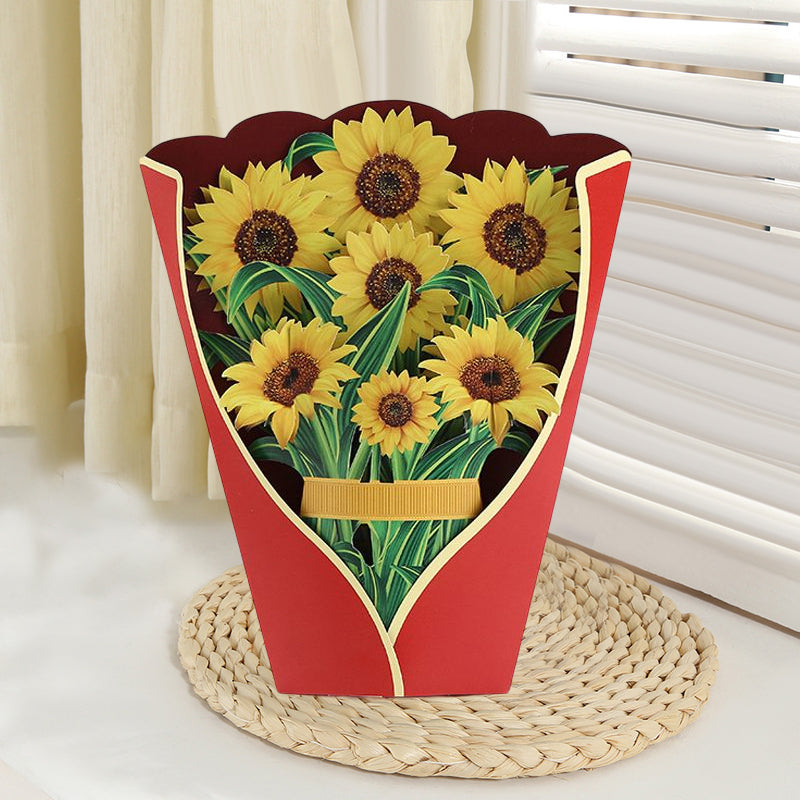 Pop Up Flower Bouquet with Greeting Card