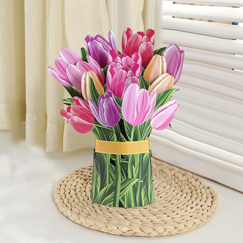 Pop Up Flower Bouquet with Greeting Card