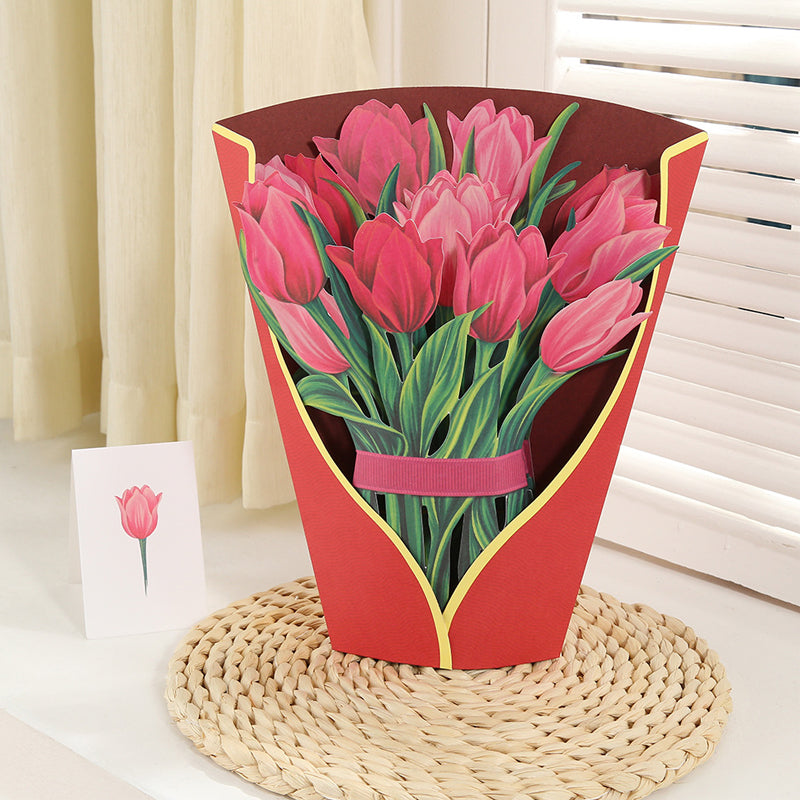 Pop Up Flower Bouquet with Greeting Card