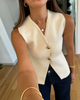 Diana Tricot Knit Vest - Elegant Sweater Vest for Women, Versatile Style