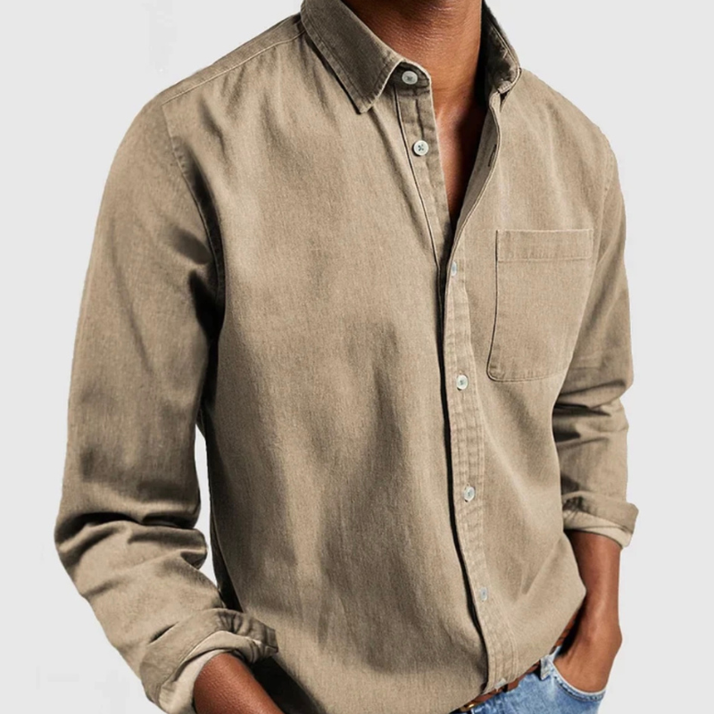 Mens Denim Shirt - Soft, Lightweight & Versatile Button Down Top