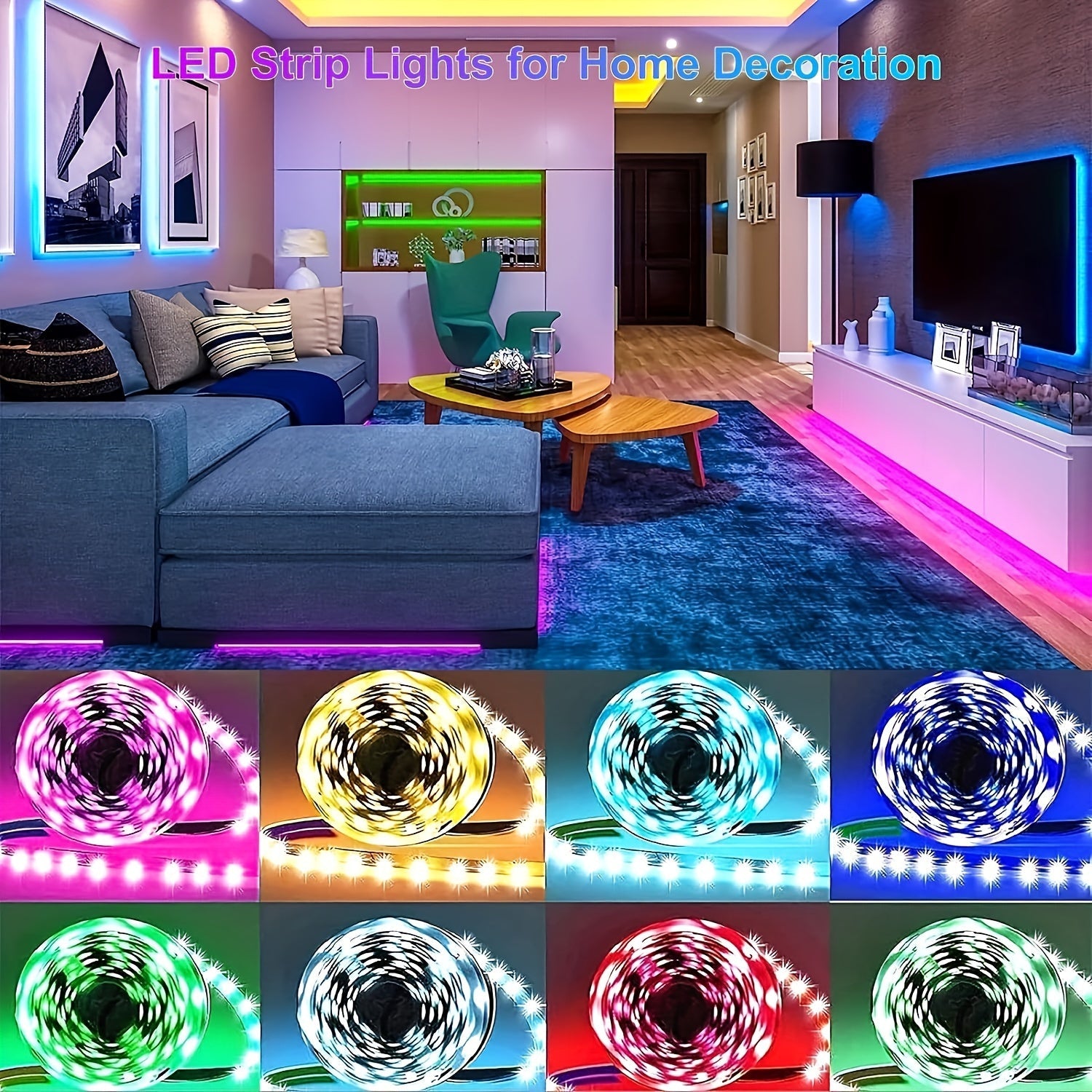 LED Strip Lights Colour Changing with Music Sync