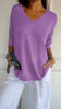 Variant image for Fleura™ Women's Top - Stylish V-Neck Knitted Going Out Top-11