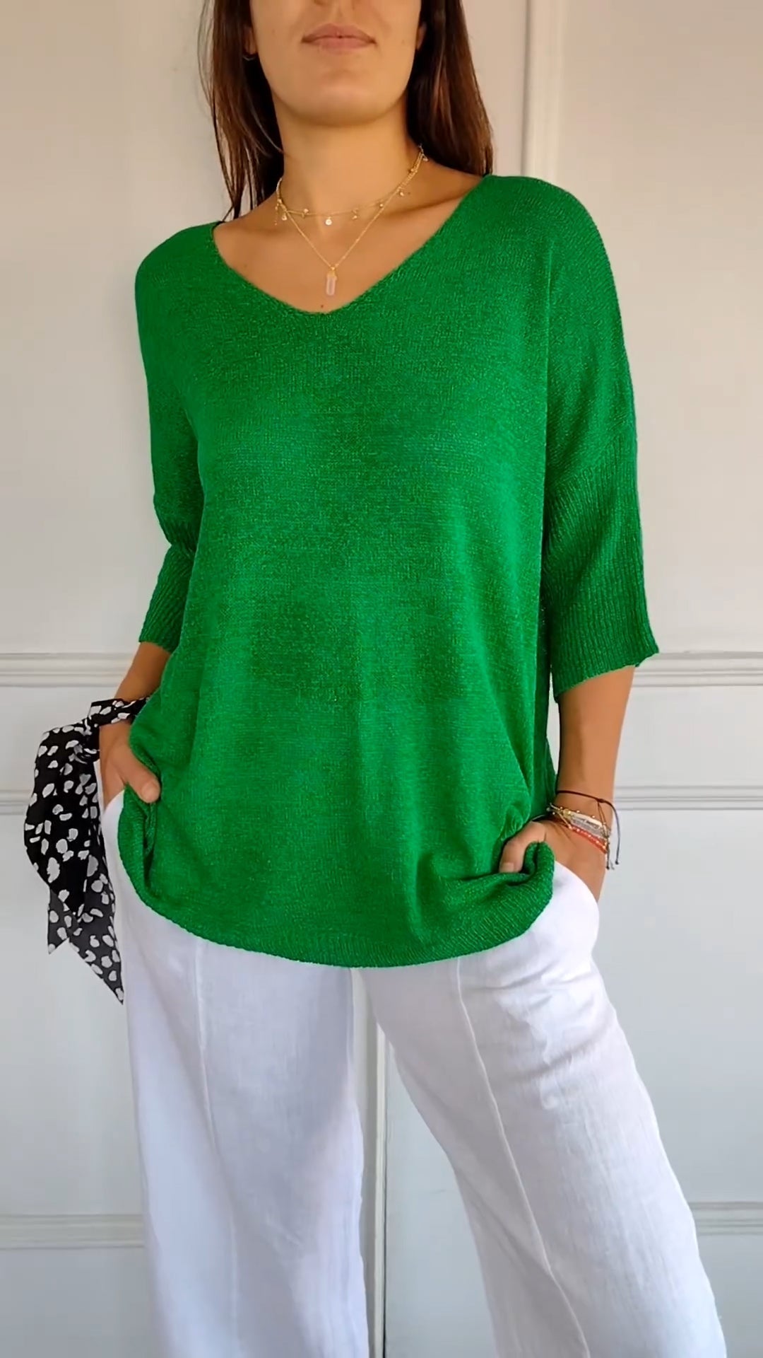 Variant image for Fleura™ Women's Top - Stylish V-Neck Knitted Going Out Top-46