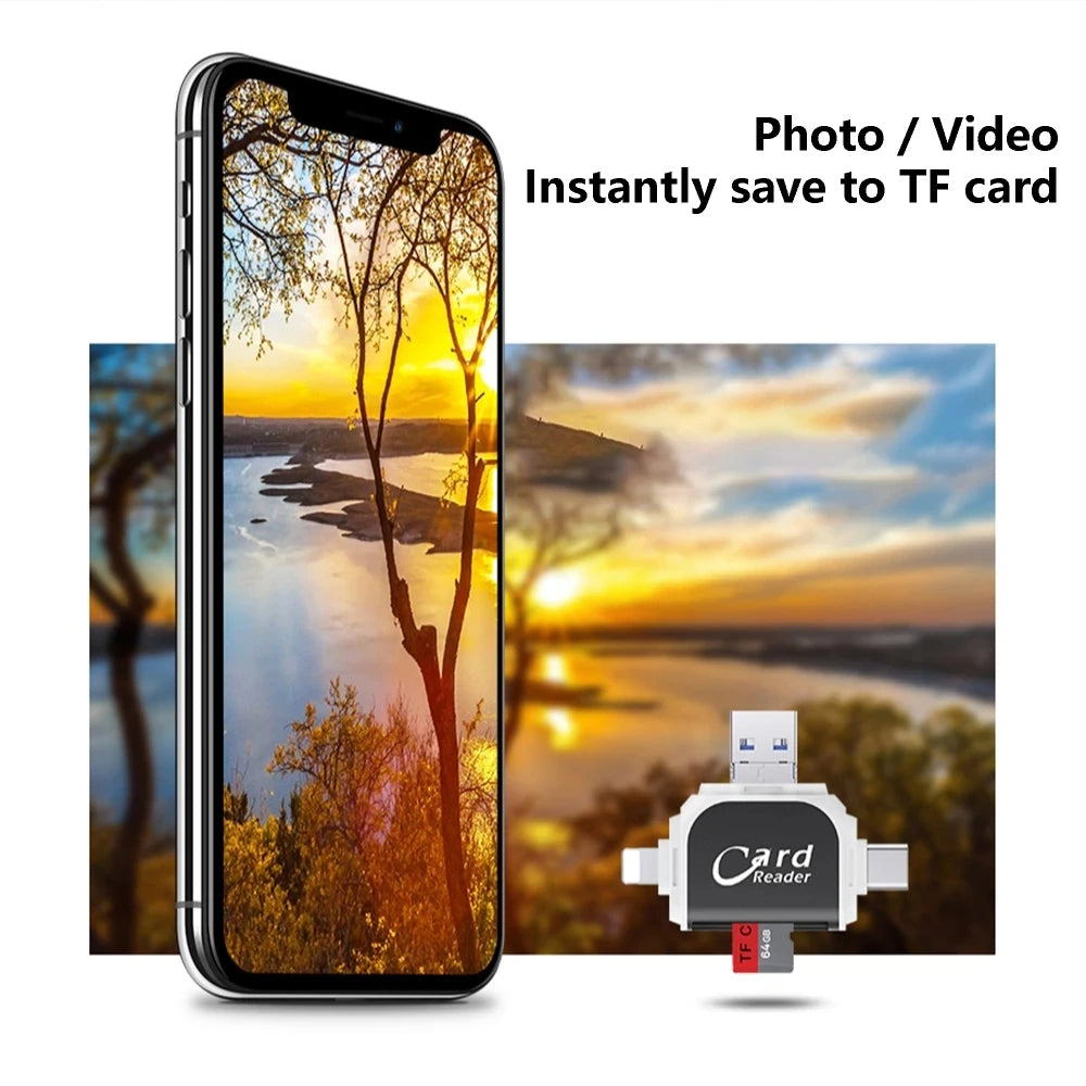 Multi-Port 4 in 1 Universal SD TF Card Reader