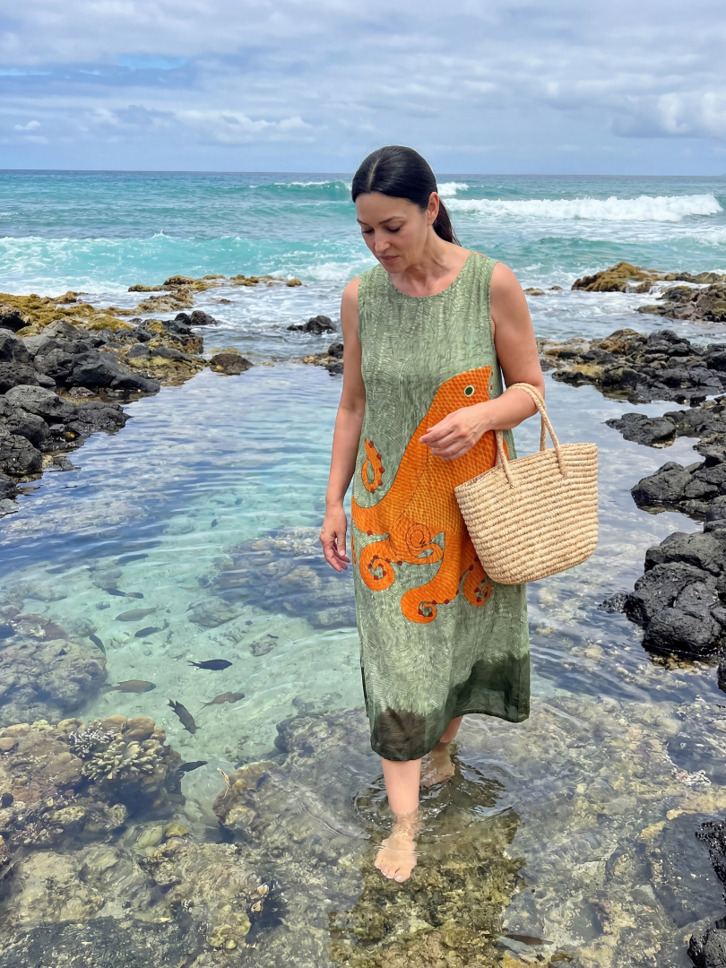 Ronan | Ocean Wave Midi Dress