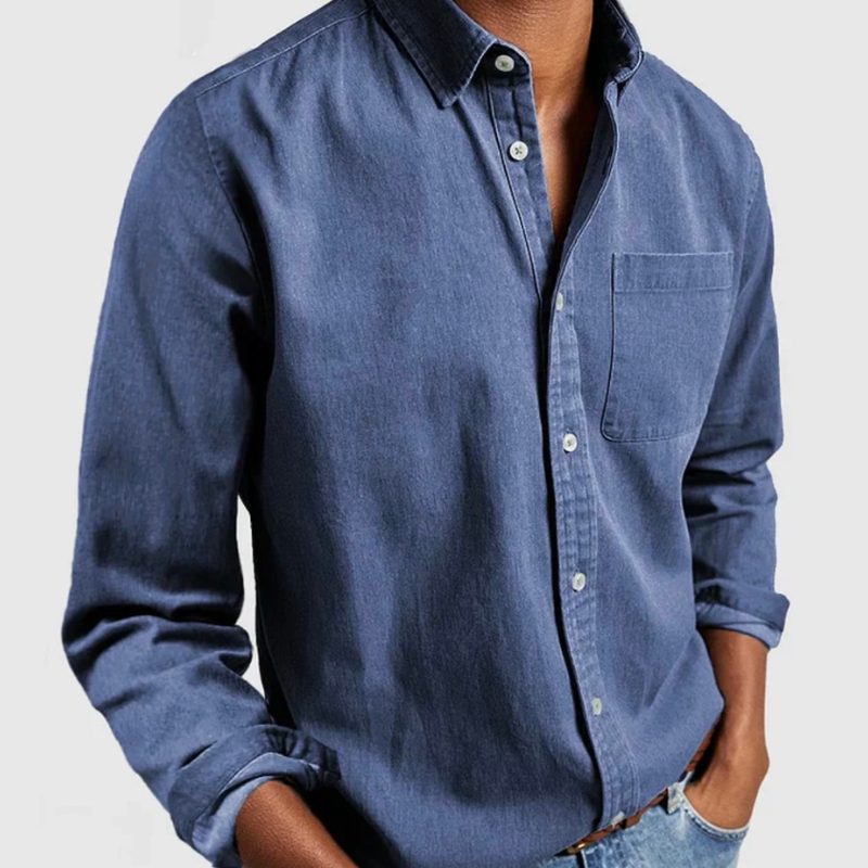 Variant image for Mens Denim Shirt - Soft, Lightweight & Versatile Button Down Top-25