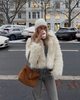 Ivory Faux Fur Jacket - Luxurious Comfort & Versatile Style