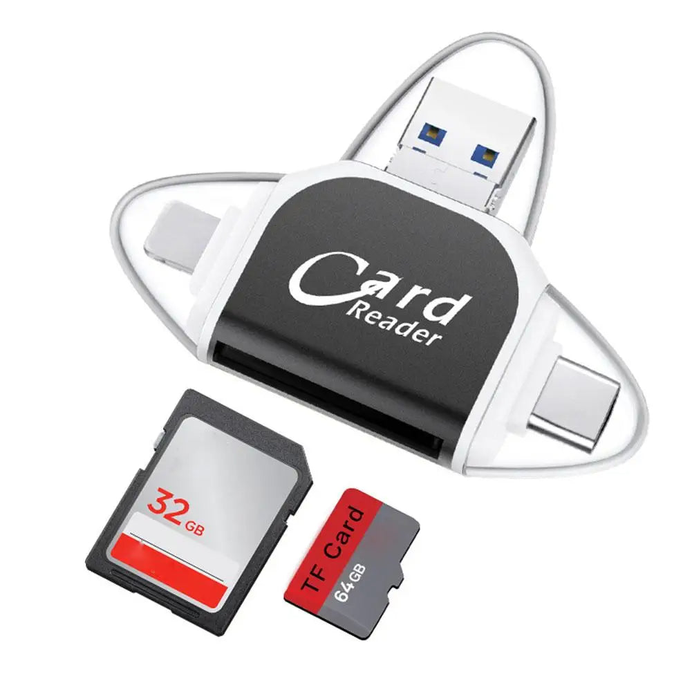 Multi-Port 4 in 1 Universal SD TF Card Reader