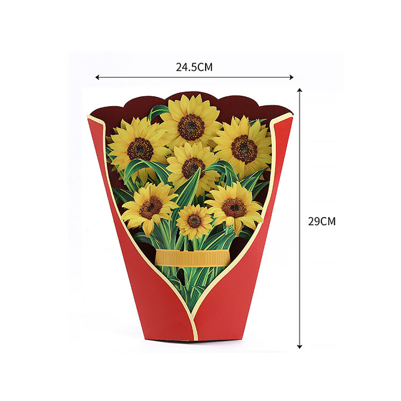 Pop Up Flower Bouquet with Greeting Card