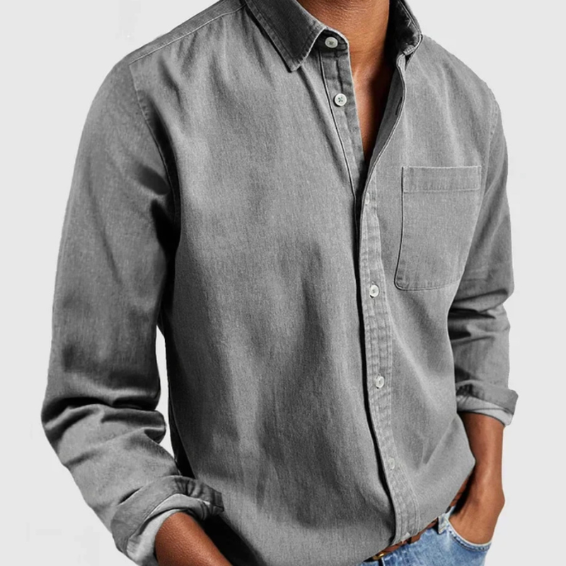 Mens Denim Shirt - Soft, Lightweight & Versatile Button Down Top