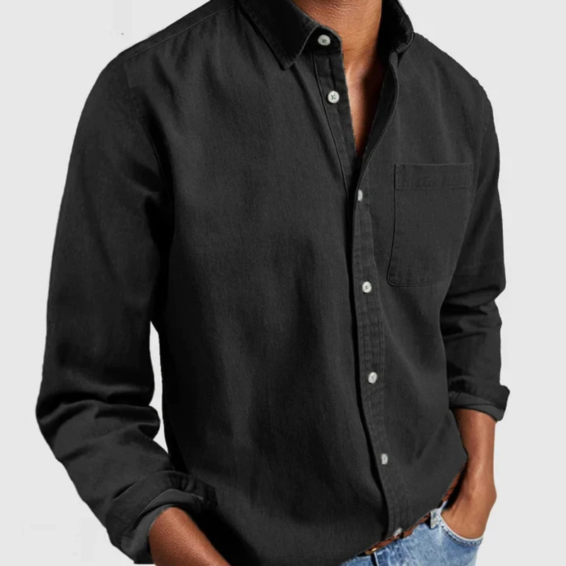 Mens Denim Shirt - Soft, Lightweight & Versatile Button Down Top