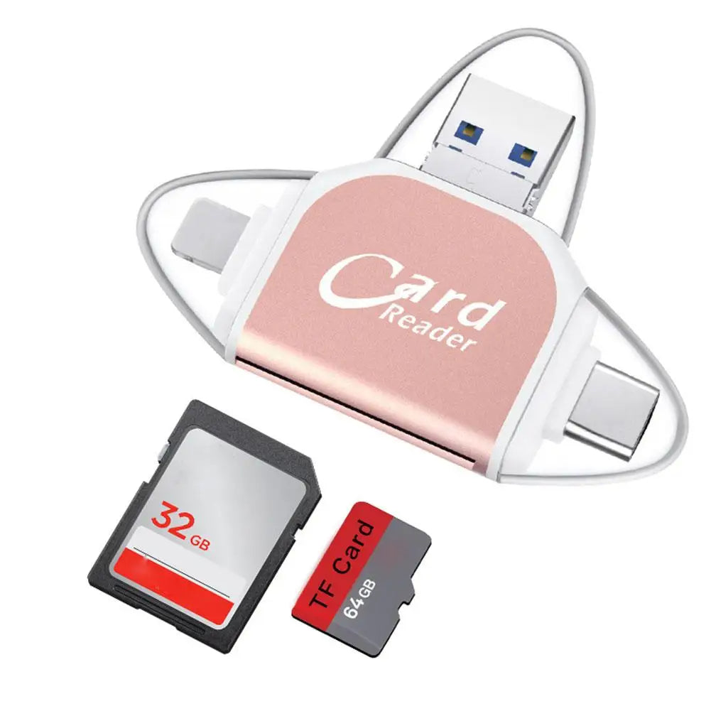 Multi-Port 4 in 1 Universal SD TF Card Reader