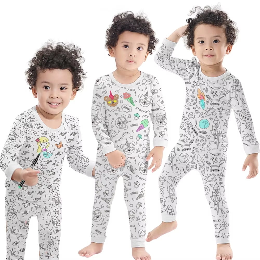 Kids Cozy Christmas Pajama Set Long Sleeve Two Piece