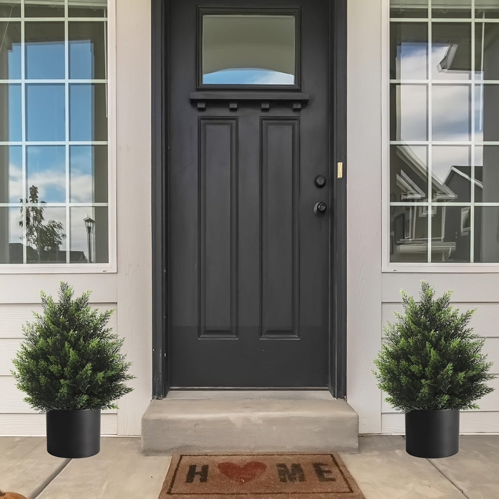 Artificial Christmas Trees Front Porch Decor Outdoor Planter Set