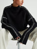 Women's Oversized Sweater - Chic Comfort with Unique Contrast Knits
