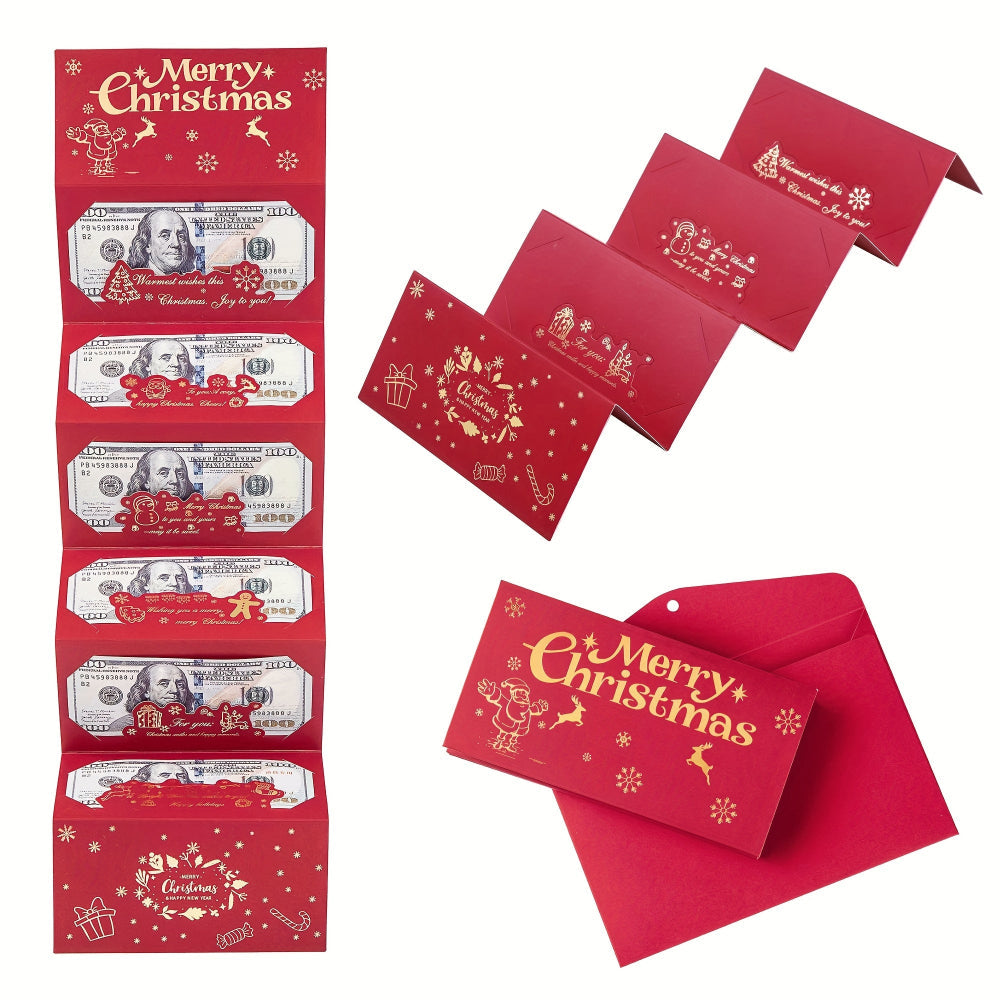 Cash Envelope Christmas Red Gift Pack Set Money Card Holder