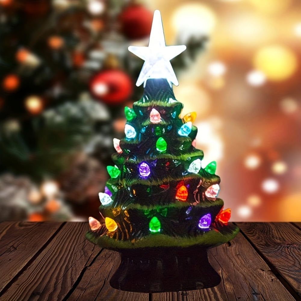 Ceramic Christmas Tree Lighted Holiday Tabletop Decor