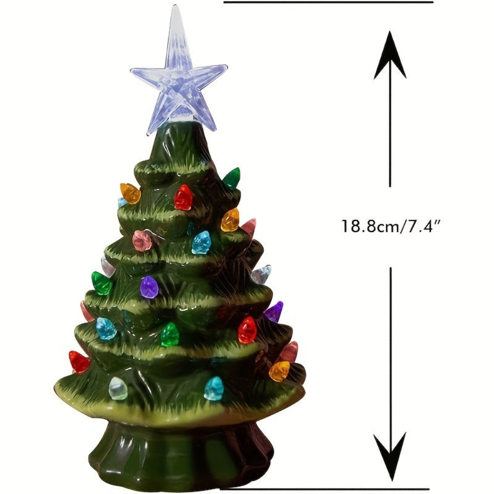Ceramic Christmas Tree Lighted Holiday Tabletop Decor