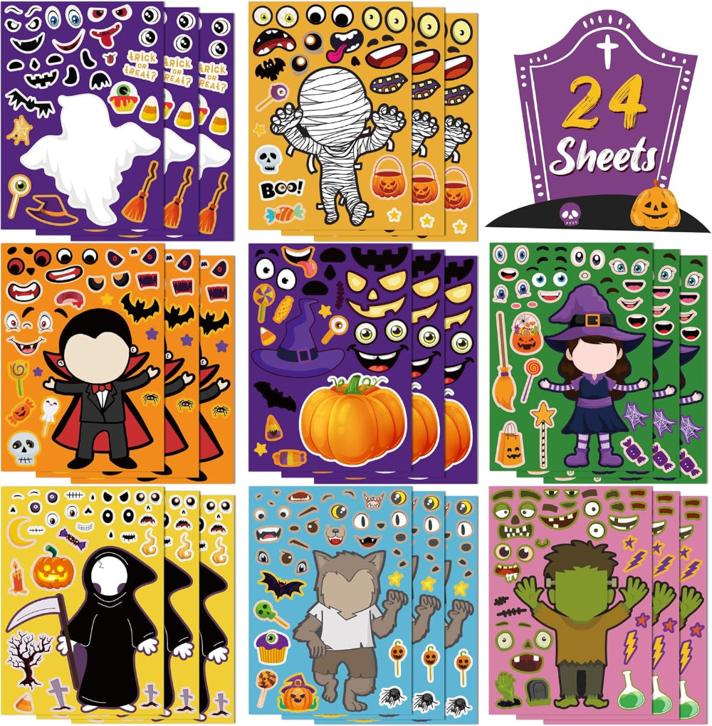 Christmas Bag Kids Stickers DIY Holiday Craft Activity Sheets Set