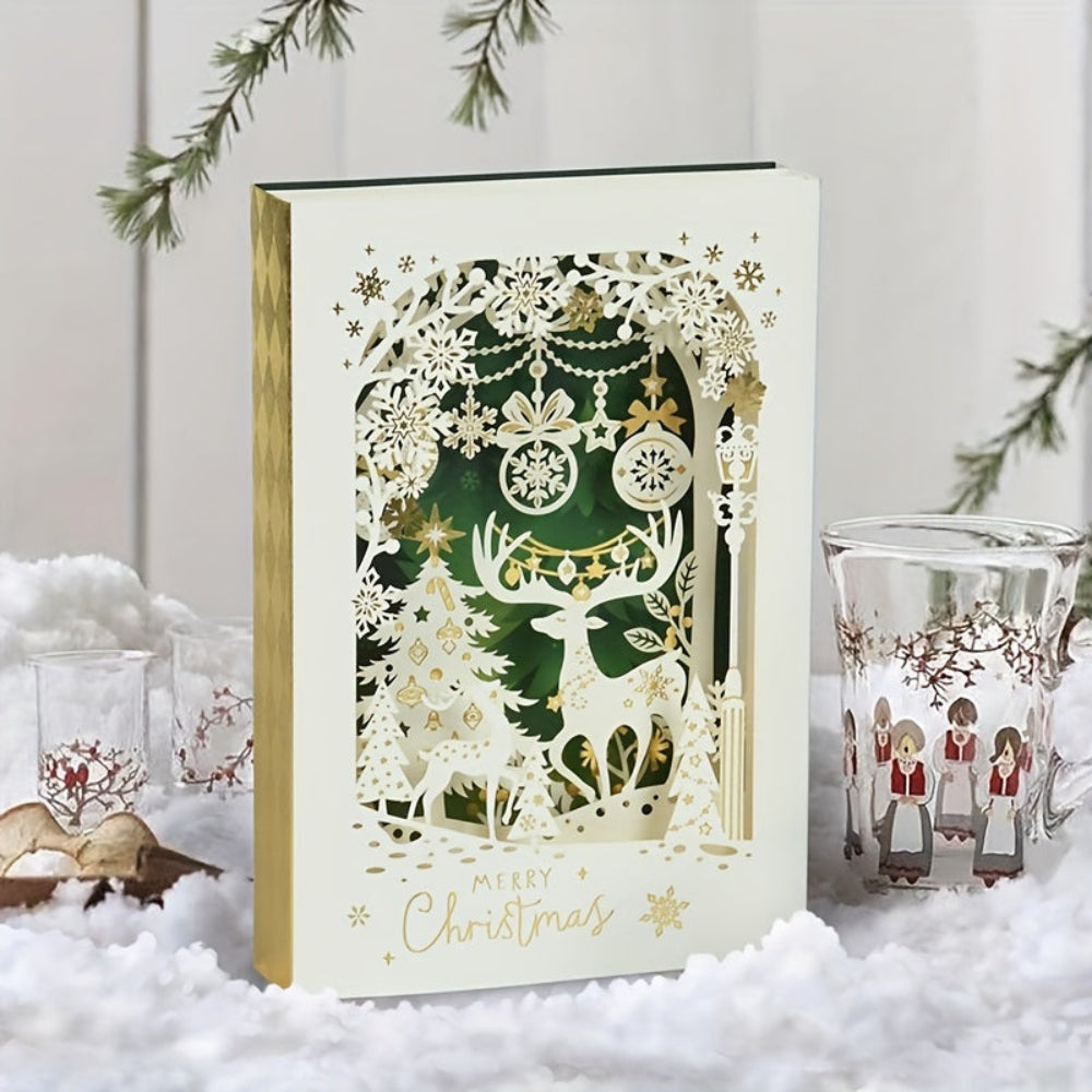 Christmas Cards 3D Pop Up Laser Cut Holiday Greeting