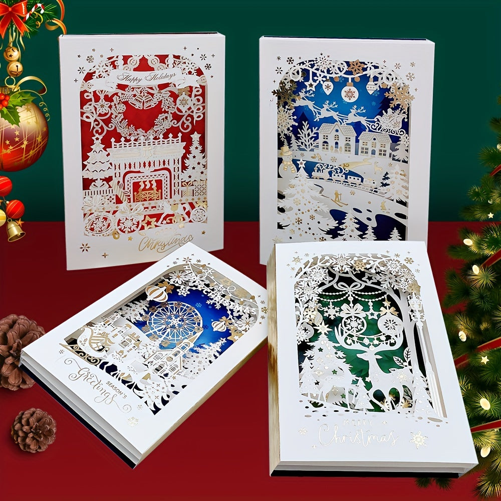 Christmas Cards 3D Pop Up Laser Cut Holiday Greeting