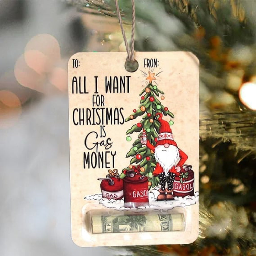 Christmas Cards Wooden Money Holder Ornament Decoration