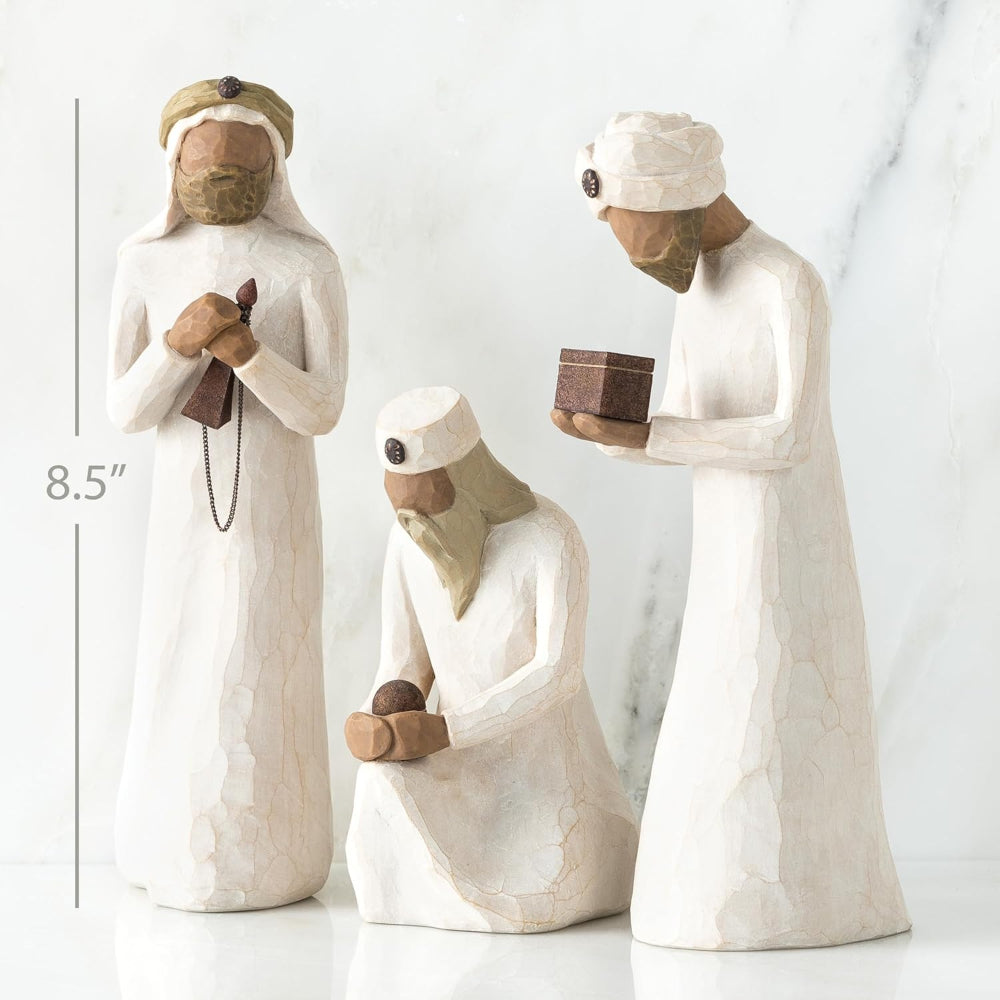 Christmas Decor Nativity Scene Rustic Carved Figurine Set