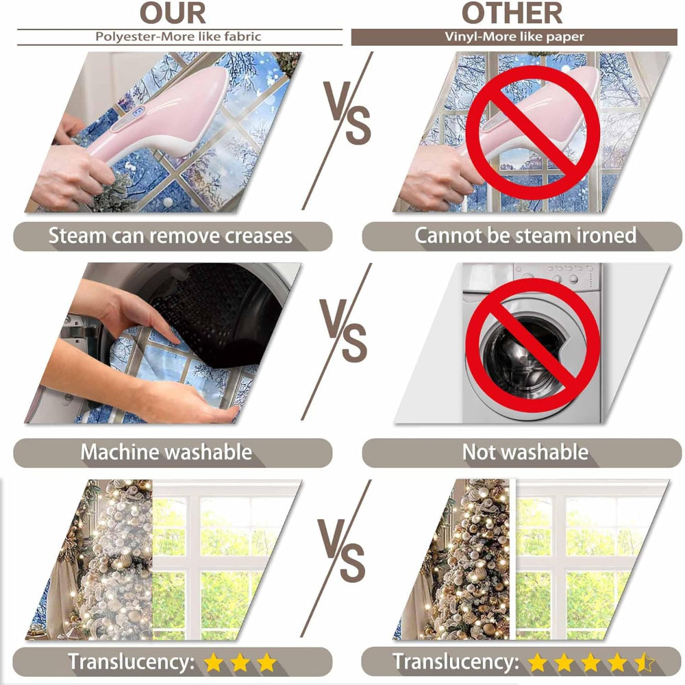 Christmas Decor Window Scene Backdrop Winter Holiday Display