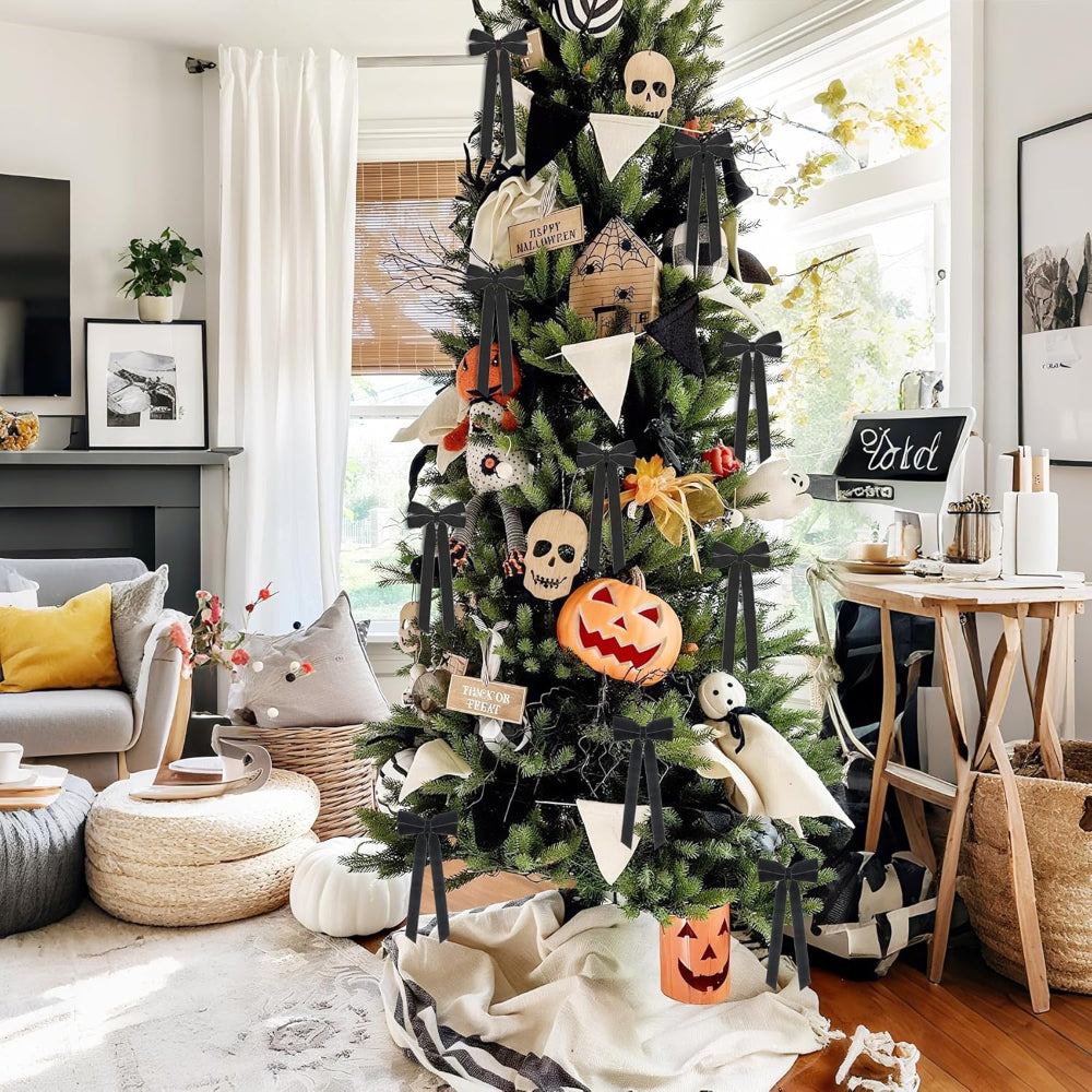 Christmas Decorations Indoor Velvet Burgundy Ribbon Bows Ornaments