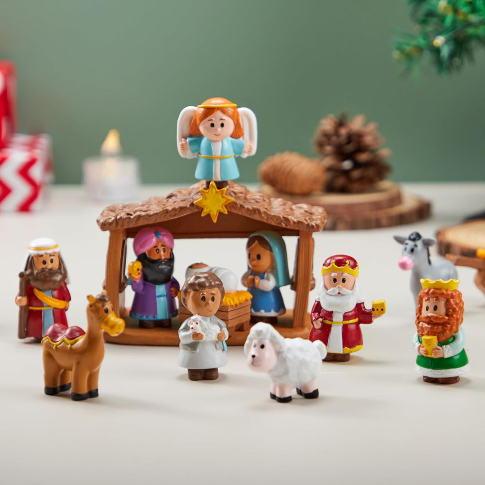 Christmas Decorations Nativity Scene Kids Interactive Tabletop Set