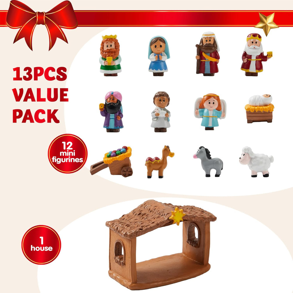 Christmas Decorations Nativity Scene Kids Interactive Tabletop Set