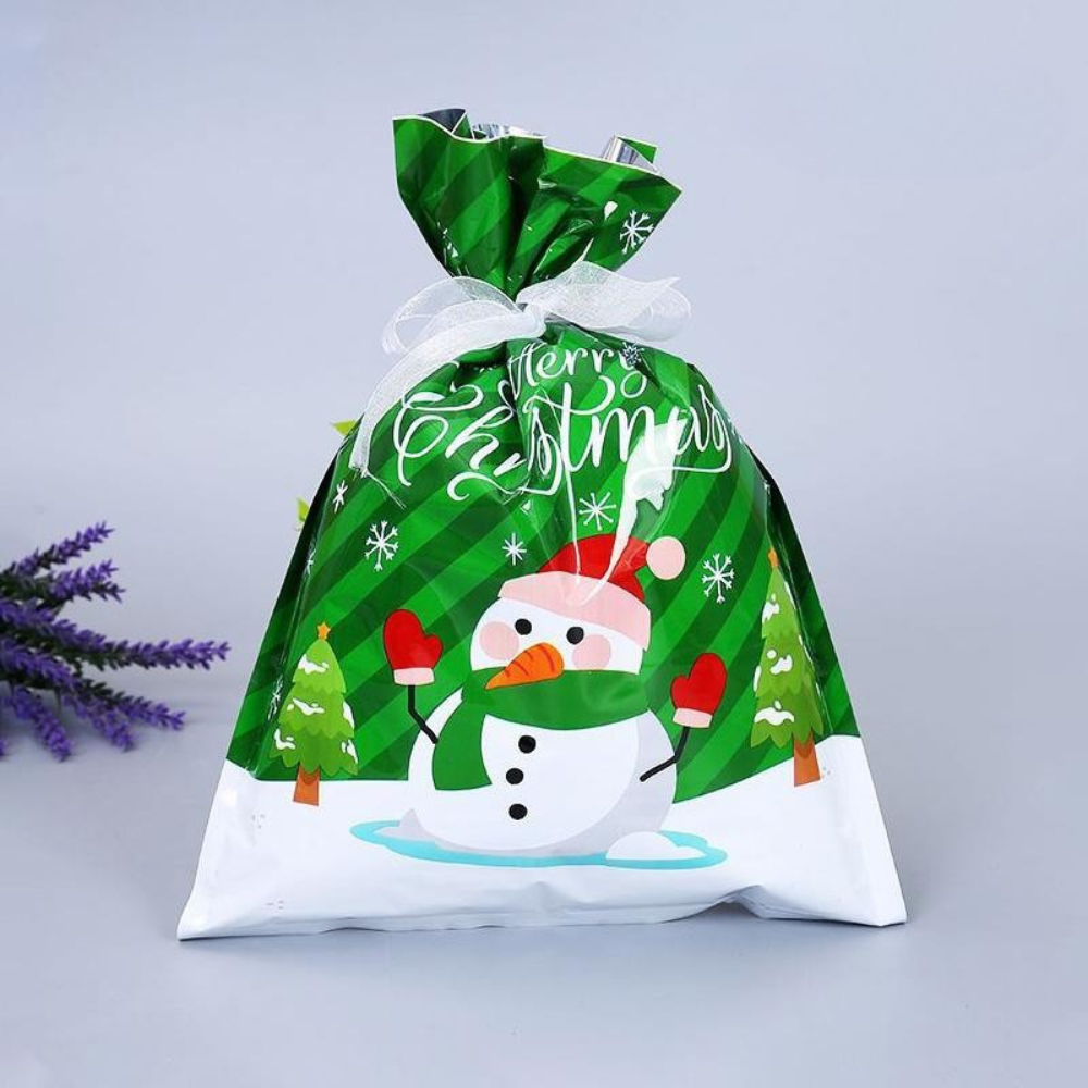 Christmas Gift Bag Set Reusable Foil Holiday Wrapping Bags