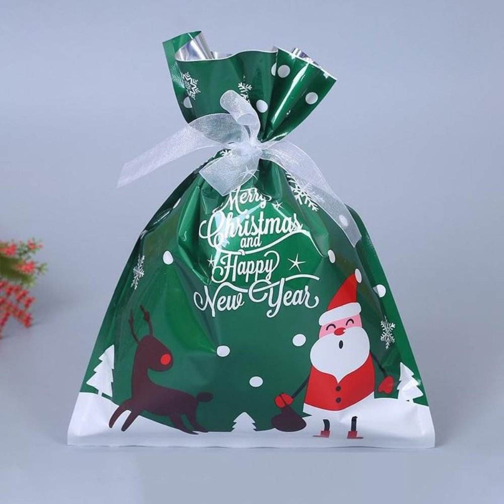 Christmas Gift Bag Set Reusable Foil Holiday Wrapping Bags