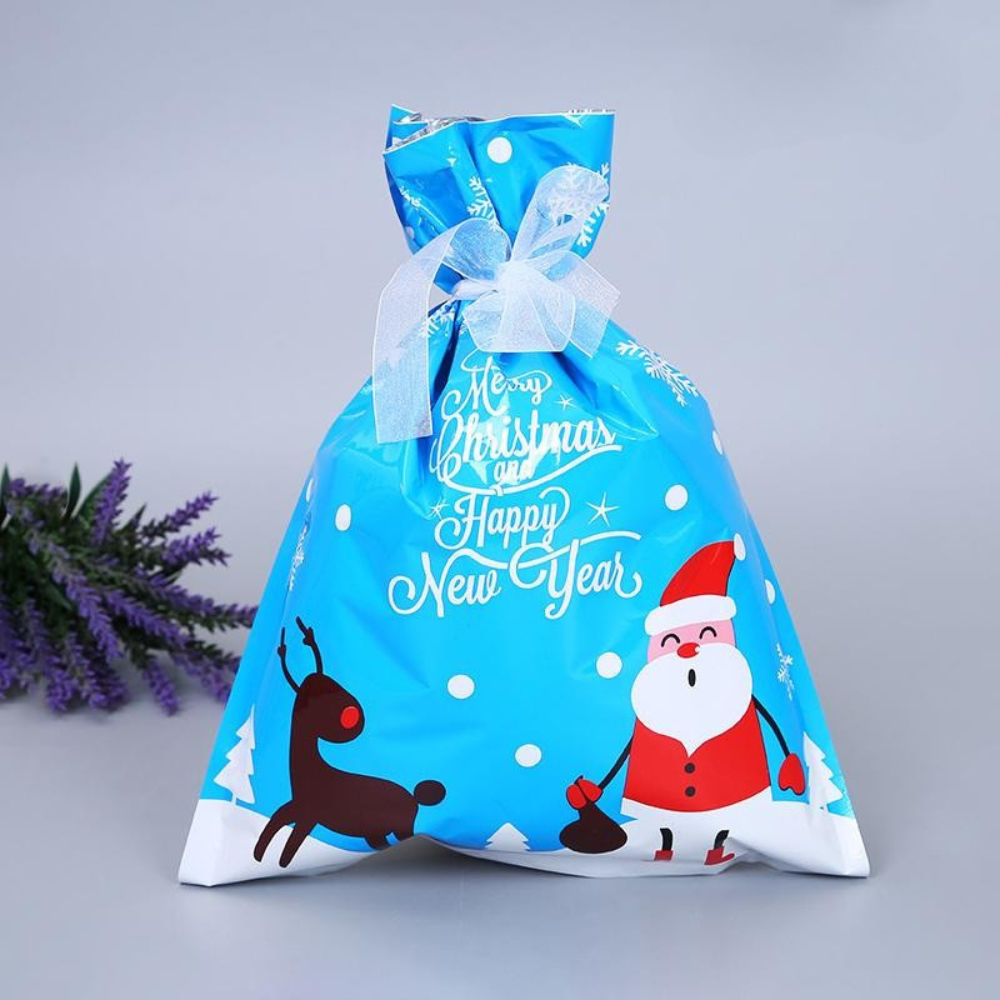 Christmas Gift Bag Set Reusable Foil Holiday Wrapping Bags