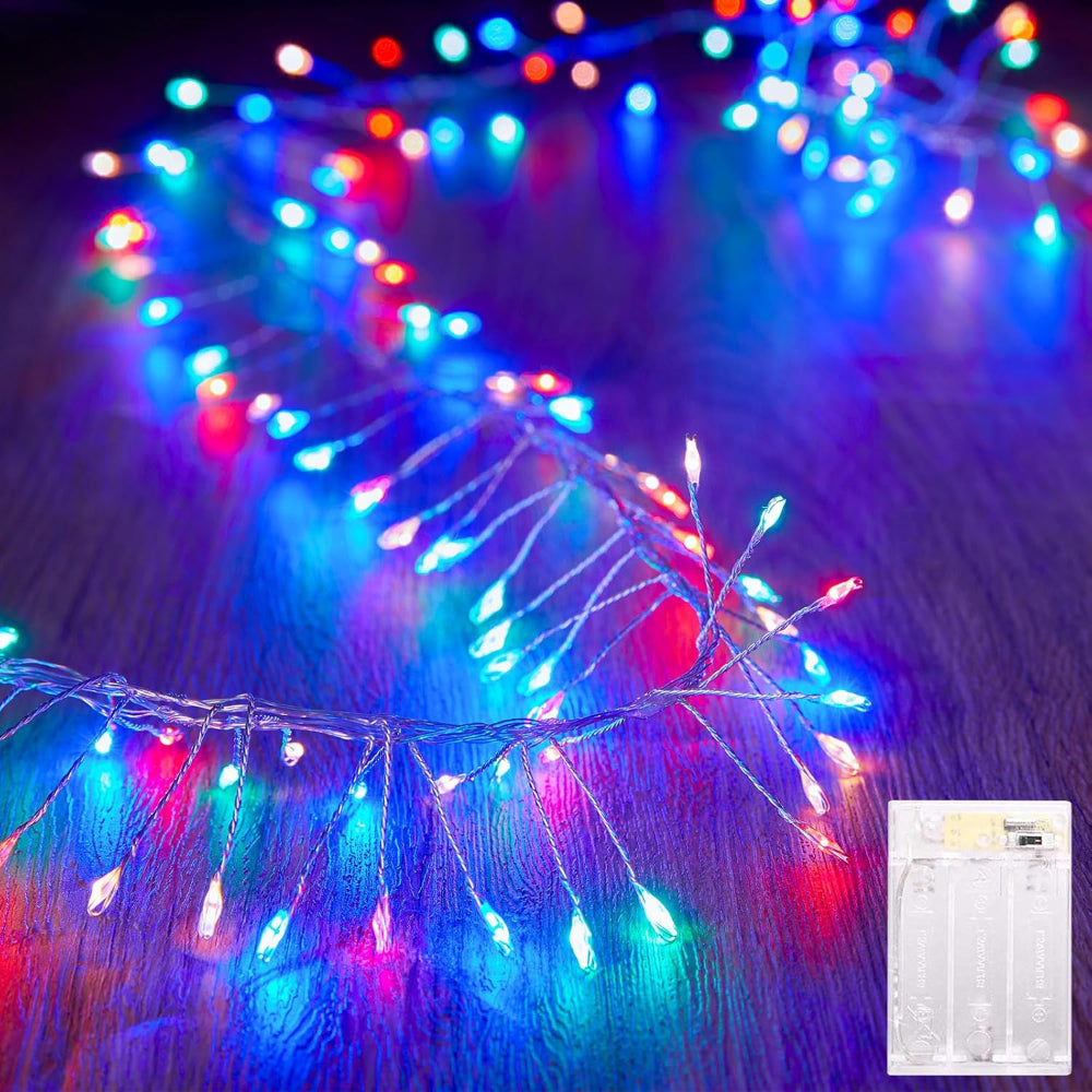 Christmas Light LED Waterproof Silver Wire Fairy Firecracker Lights