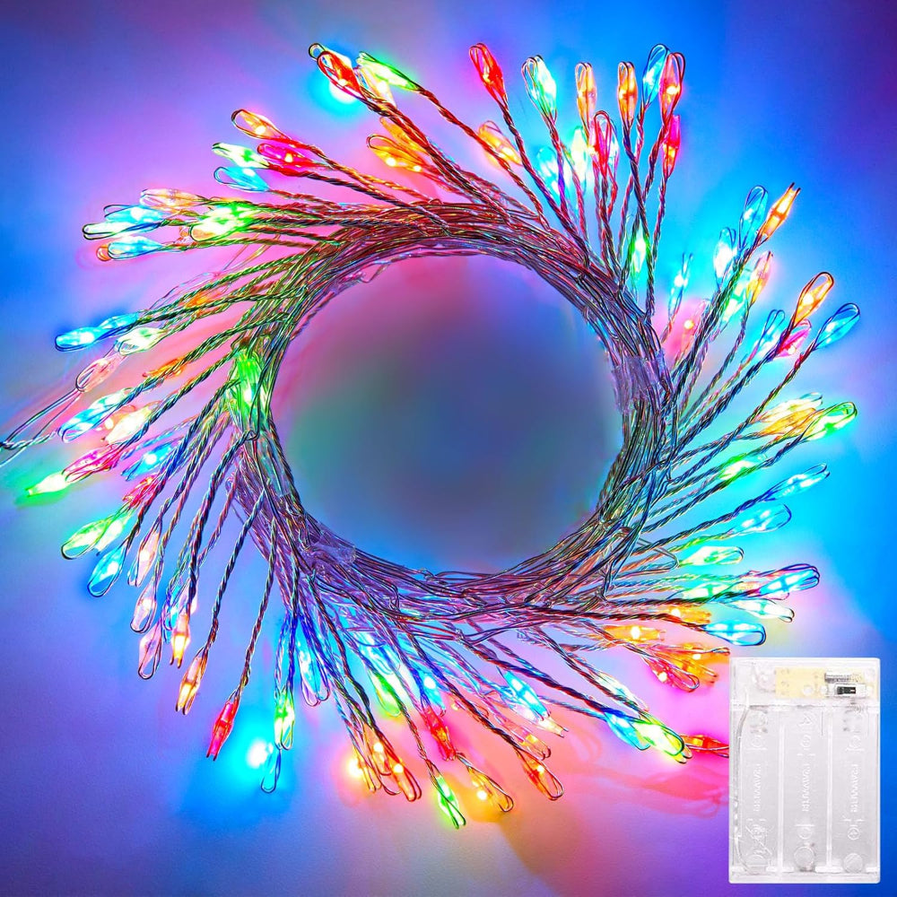 Christmas Light LED Waterproof Silver Wire Fairy Firecracker Lights