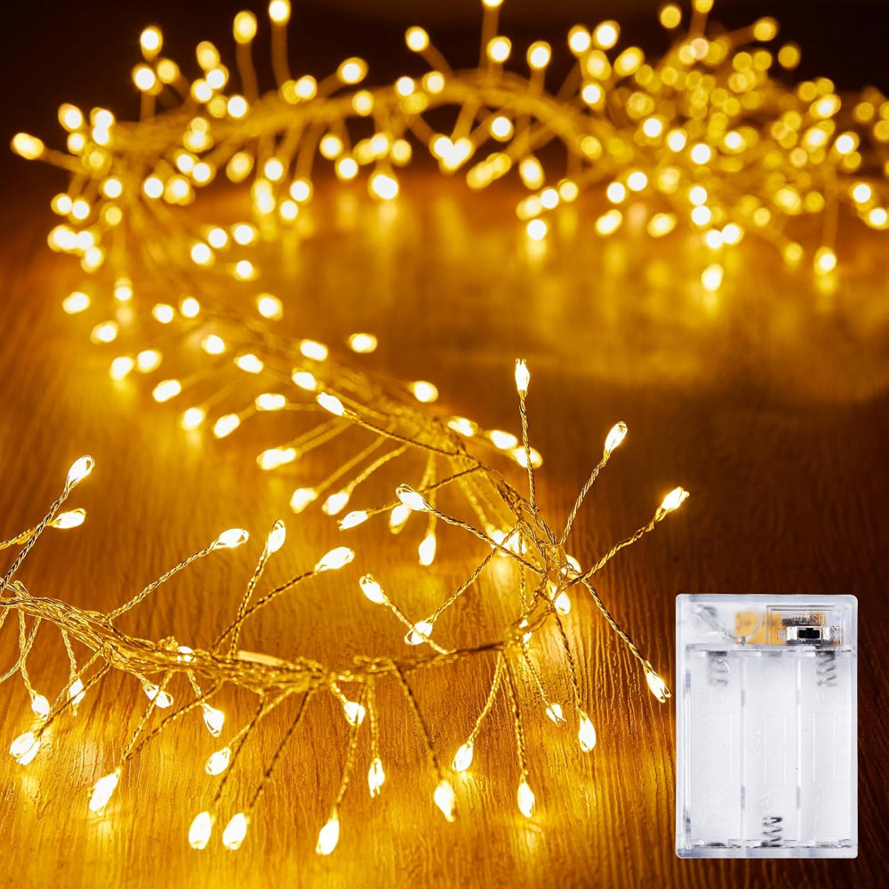Christmas Light LED Waterproof Silver Wire Fairy Firecracker Lights