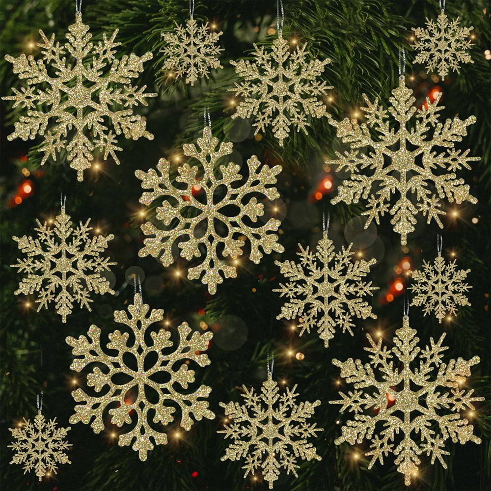 Christmas Ornaments Christmas Tree Snowflake Set Winter Decor