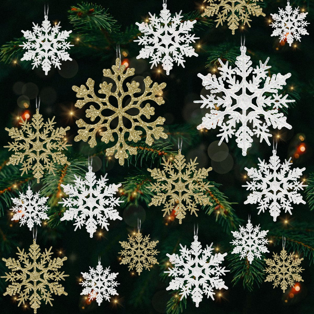 Christmas Ornaments Christmas Tree Snowflake Set Winter Decor