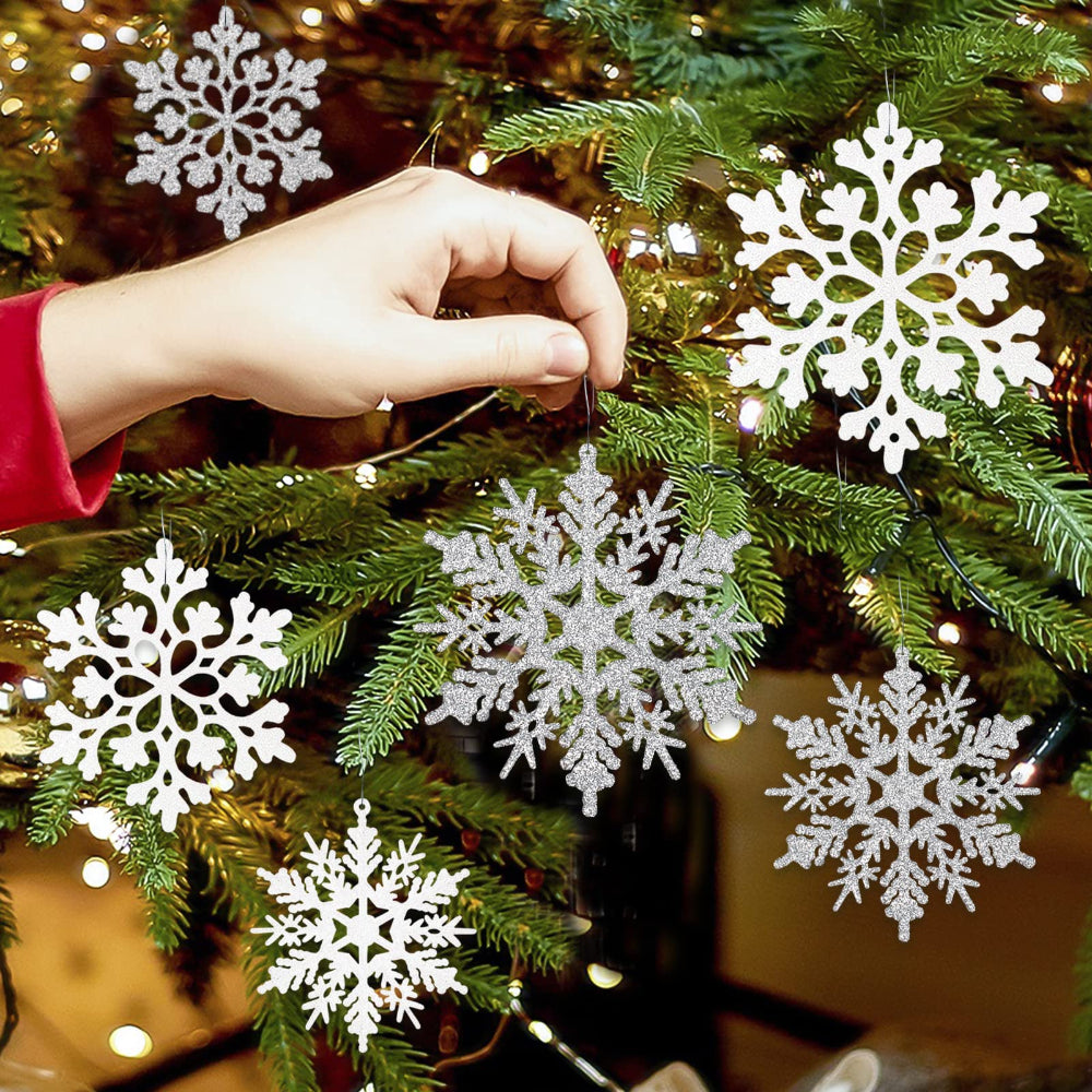 Christmas Ornaments Christmas Tree Snowflake Set Winter Decor