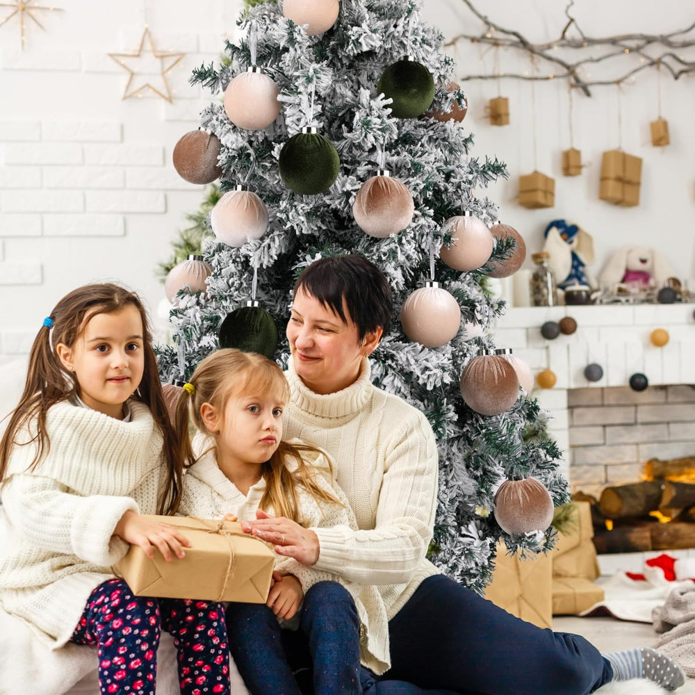 Christmas Ornaments Holiday Decorations Textured Ball Set