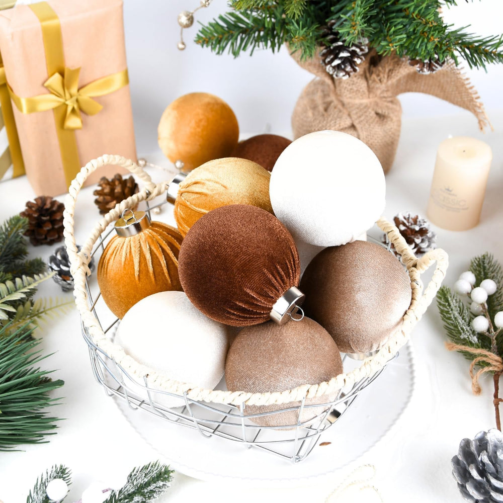 Christmas Ornaments Holiday Decorations Textured Ball Set