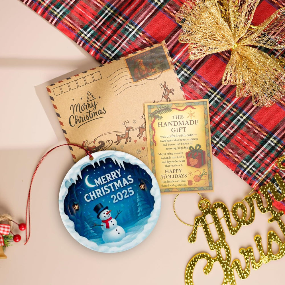 Christmas Ornaments Snowman Art Acrylic Hanging Holiday Tree Decoration