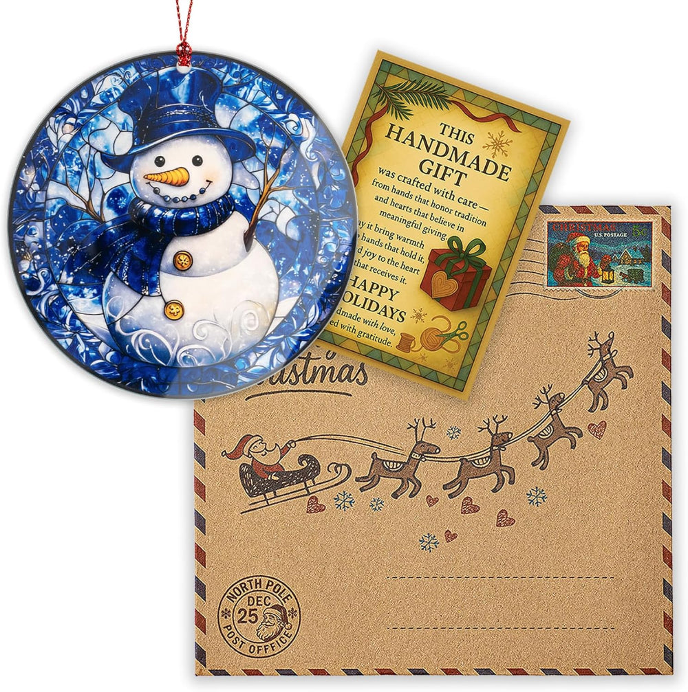 Christmas Ornaments Snowman Art Acrylic Hanging Holiday Tree Decoration