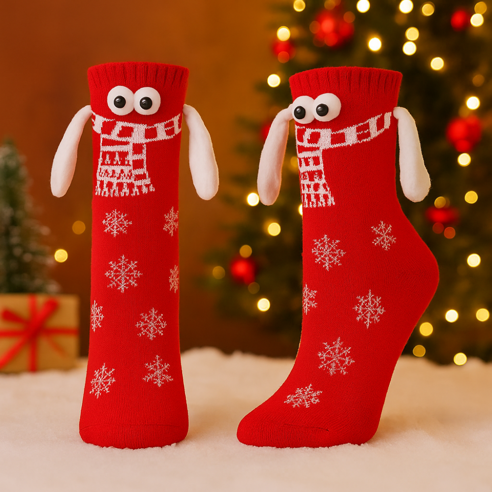 Christmas Stockings Funny Socks Couple Hand-Holding Cozy Gift