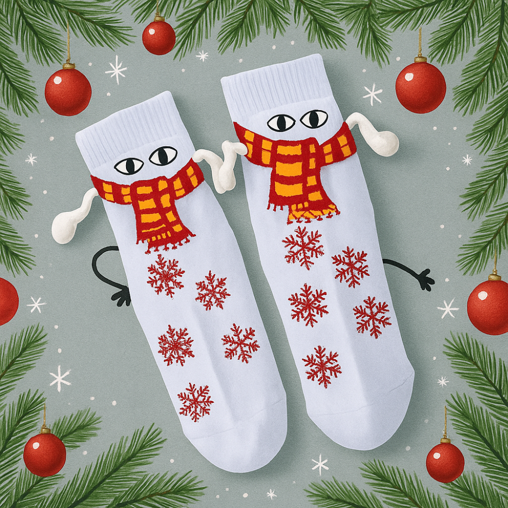 Christmas Stockings Funny Socks Couple Hand-Holding Cozy Gift