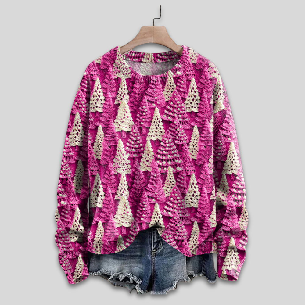 Christmas Sweater Women Knit Pullover Holiday Long Sleeve